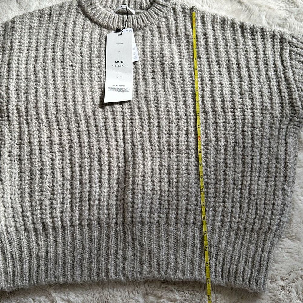 Mango Chunky Sweater Grey Size S - Picture 6 of 9